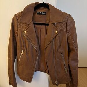 Miss Selfridge Brown Leather Jacket